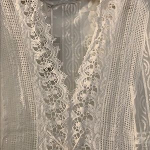 Embroidered sheer beach coverup